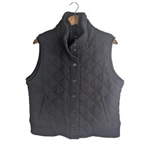 Aeropostale Black Qulted Cotton Blenad Vest Full zipper snaps Men's sz XL
